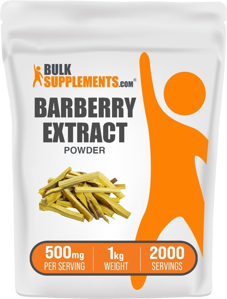 BulkSupplements.com Barberry Extract Powder - Barberry Sypplement, ハーブサプリメント - ビーガン&グルテンフリー, サービングあたりの500mg, 1kg (2.2ポンド) (パック 1)
