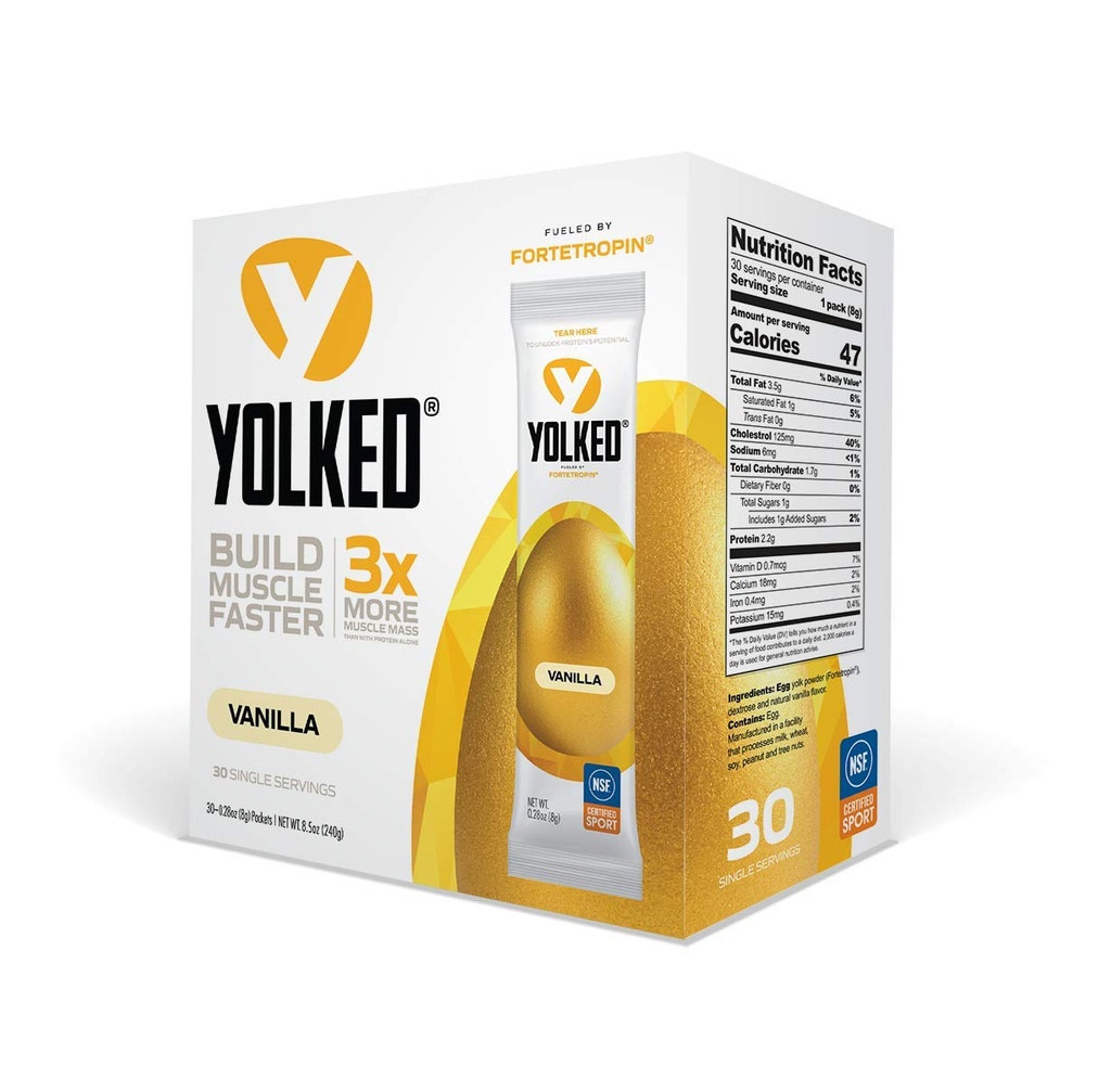 YOLKED - NSF認定マッスルビルディングサプリメント - リーンマッスルを増加させ、筋肉の損失を削減し、Fortetropin、30のサービングで回復を改善するのに役立ちます