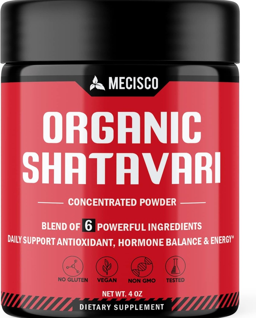 6in1 Shatavariパウダーオーガニック - Shatavari Root、Bacopa Monnieri、Ashwagandha Root、Vitex Berry、Fenugreek、ブラックペッパーとブレンド - サポート若返り、エネルギーとバイタリティを促進 - 4 Oz
