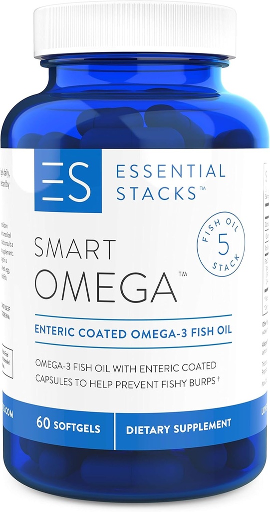 必須の積み重ねのスマートなオメガ3 -バープレスの魚油-サービングごとの1400mg EPA DHA、 Enteric上塗を施してある(60のカプセル)