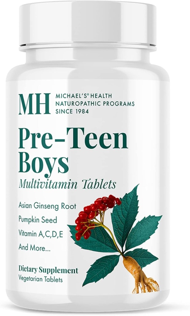 MICHAEL'S Health Naturopathic Program Pre-Teen Boys Daily Multivitamin - 60 ベジタリアン タブレット - と 男性 ハーブ ブレンド - Kosher - 60 仕入