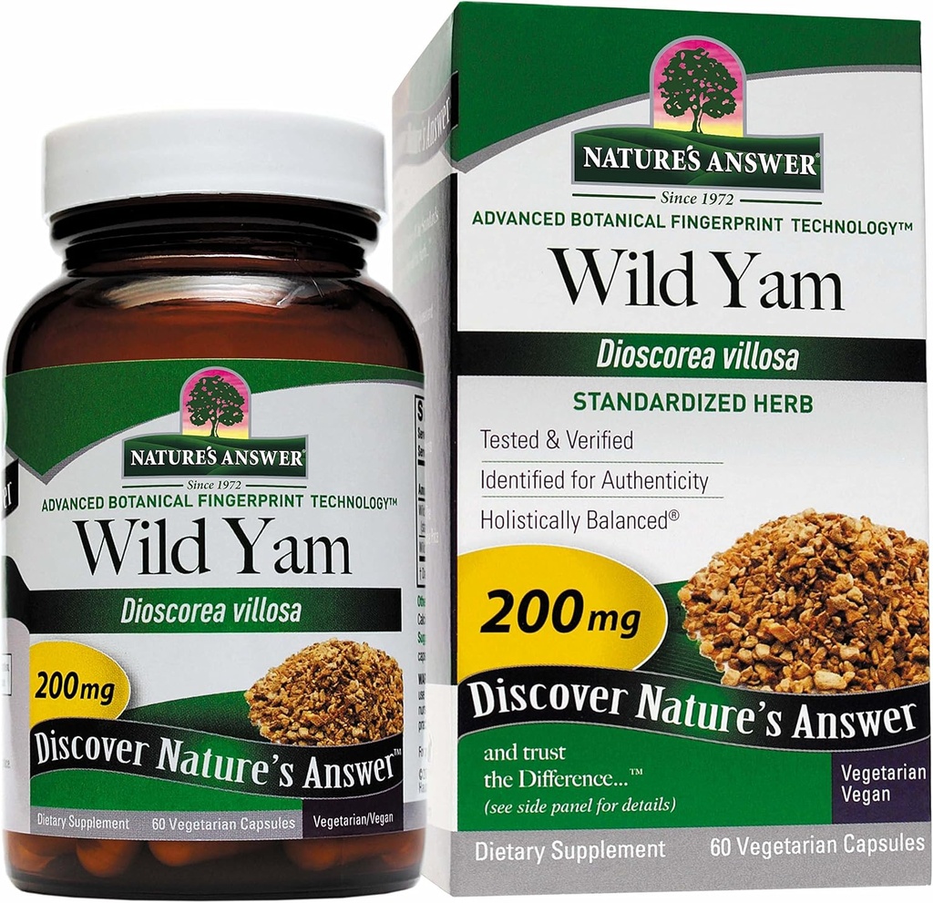 Nature's Answer Wild Yam Root標準化、ベジタリアンカプセル、60カウント