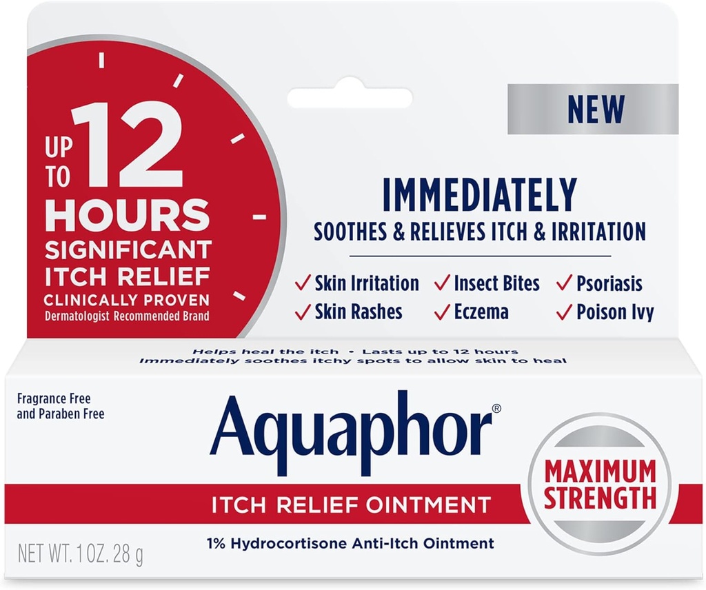 Aquaphor, Itch Relief Ointment 1% Hydrocortisone, 1 Ounce