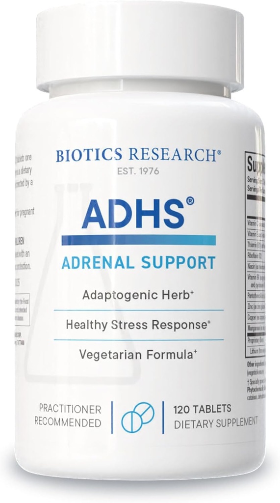 Biotics Research ADHS Adrenal Support, Supports Normal Cortisol Levels, Antioxidant Support, More Energy, Healthy Response, 120 Tabets