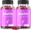 NutraChamps Sugar Free Biotin Gummies 10000mcg [High Potency] - 健康な髪、女性のためのスキン&ネイル、男性&子供 - 5000mcgごとに - ビーガンヘアヘルスビタミンサプリメント - ラズベリー(2パック)