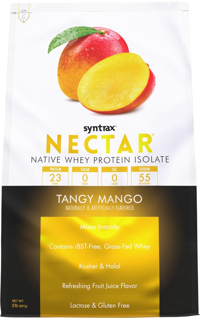 Syntraxの栄養のNectar、100%のWhey蛋白質の隔離の粉、リフレッシュ フルーツ ジュースの味、Tangyのマンゴ、2つのlbs。