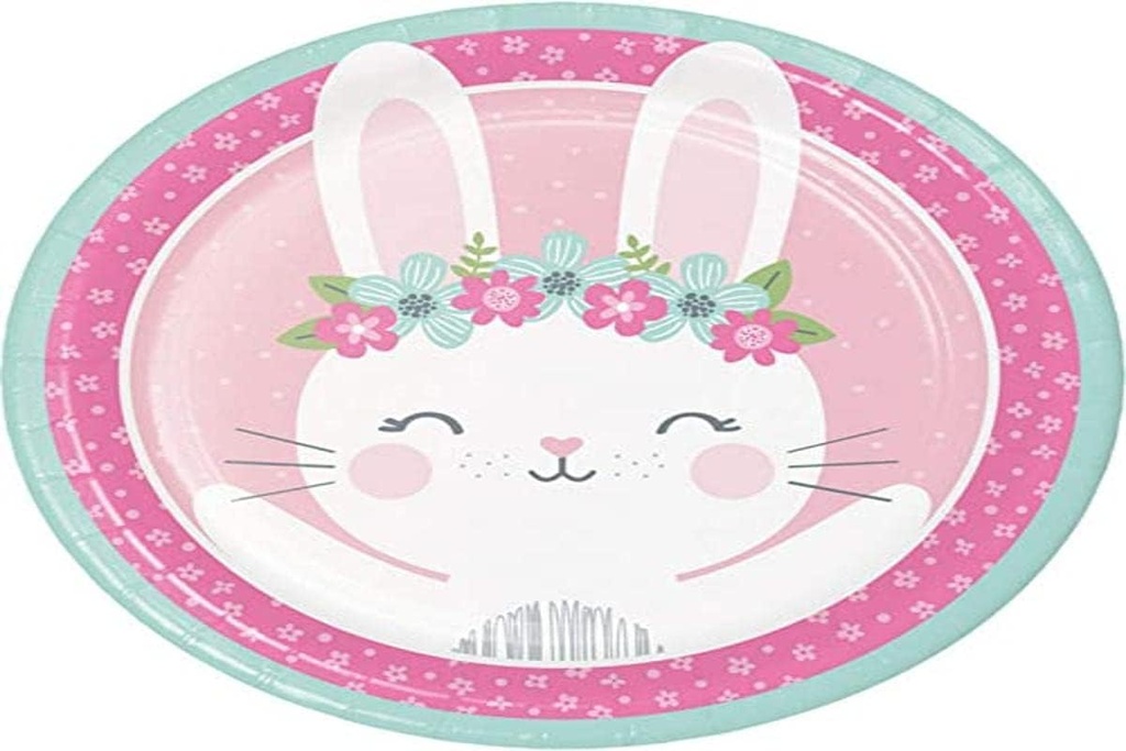 Creative Converting Party Supplies, Bunny Party Paper Plates, Plate Dinner, Multicolor, 8.75", 8ct