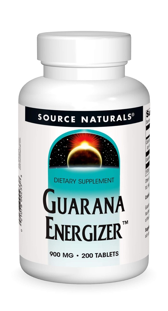 源のNaturals Guarana Energizer 900のmg Caffieneおよびエネルギー- 200のタブレット
