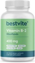 BESTVITEビタミンB-2(リボフラビン)400mg(120ベジタリアンカプセル) - なしのステア - ビーガン - 非GMO - グルテンフリー
