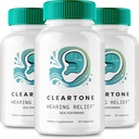 耳のカプセルを鳴らすためのCleartone Tinnitusの救助、Cleartoneの耳の丸薬の補足、明確な調子のTinitusの処置、耳のリング救助を Calming - 最高の強さ、Cleartoneの検討(3のパック)
