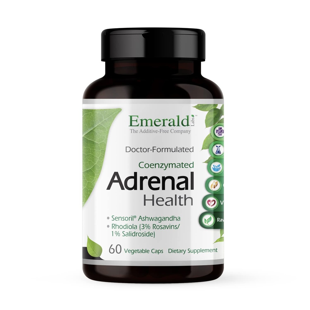 EMERALD LABS Adrenal Health - ストレスリリーフ、エネルギーサポート、およびResorative Sleep with Sensoril Ashwagandha、ビタミンB、Rhodiola、その他* - グルテンフリー - 60野菜カプセル(30日供給)