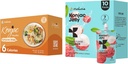 Hethstia Konjac Jelly Lychee 味 と Collagen Peptides 10 パックと Konjac Fettuccine Gluten 無料 12 パック 低カロリー, Keto, Sugar Free, Healthy Food