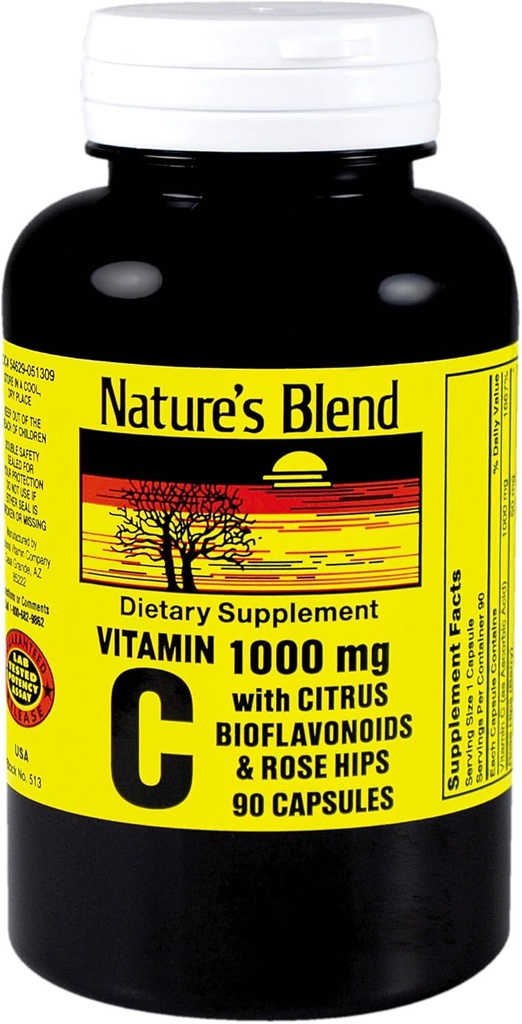 ネイチャーズ・ブレンドによるNAT B VIT C W/BIO&RH CP 1000MG 90