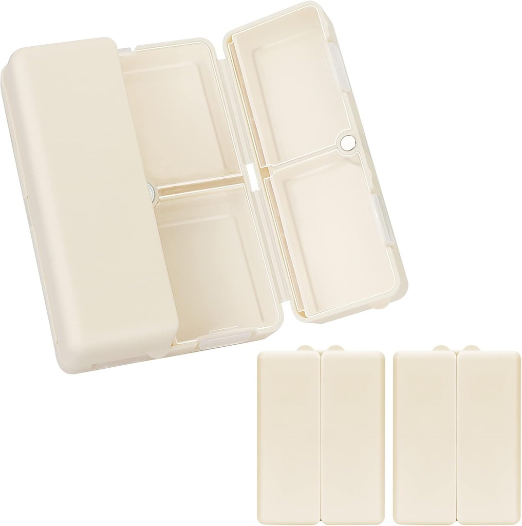 FYYデイリーピルオーガナイザー、2 PC 7コンパートメントポータブルピルケーストラベルピルケーストラベルピルオーガナイザー、[フォールディングデザイン]ビタミン、タラ肝油、サプリメント、薬用ホワイトを保持するためのPill Box