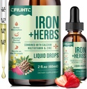 Liquid Iron Supplement for Women, Men, Iron Drops with Women's Health Herb Blend, Calcium, Zinc & Multivitamin - Support Blood Builder, Skin, Energy, Immune for Iron Deficiency, Anemia, Vegan 2 Fl Oz