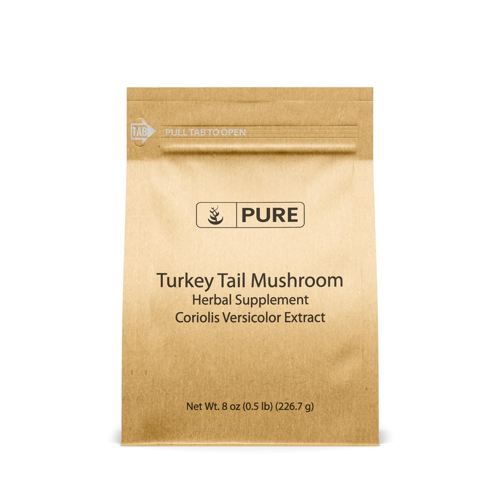 PURE ORIGINAL INGREDIENTSトルコテールマッシュルーム(8oz) トラメット Versicolor、Coriolus Versicolor、非GMO