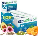 Echinacea、ビタミンC、亜鉛及びビタミンDが付いているEZCのパック5日の免疫システム ブースター-大人のための先を細くされた免疫サポート補足-サポート免除、容易な旅行サイズの補足のパック- (パッキング6)