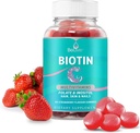 BeLive Biotin Gummies with MultiVitamins, Folate, Inositol – Supports Hair Growth, Healthy Skin & Nails – Vegan, Pectin Based – Strawberry Flavor (1)