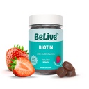 BeLive Biotinは、マルチビタミン、葉酸、イノシトール、髪の成長をサポートし、健康な皮膚と爪 - ビーガン、ペクチンベースの - イチゴ風味 (1)