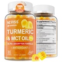 ターメリックグミー1000mg w / MCTオイルC8 C10、有機酸化防止剤、黒胡椒エキスとターメリッククルクミンサプリメント、サポート快適さ、ブーストエネルギー、超吸収、砂糖無料、60 Cts