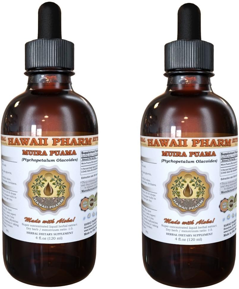 Muira Puama Liquid Extract, Organic Muira Puama (Ptychopetalum Olacoides) Tincture Supplement 2x2 oz