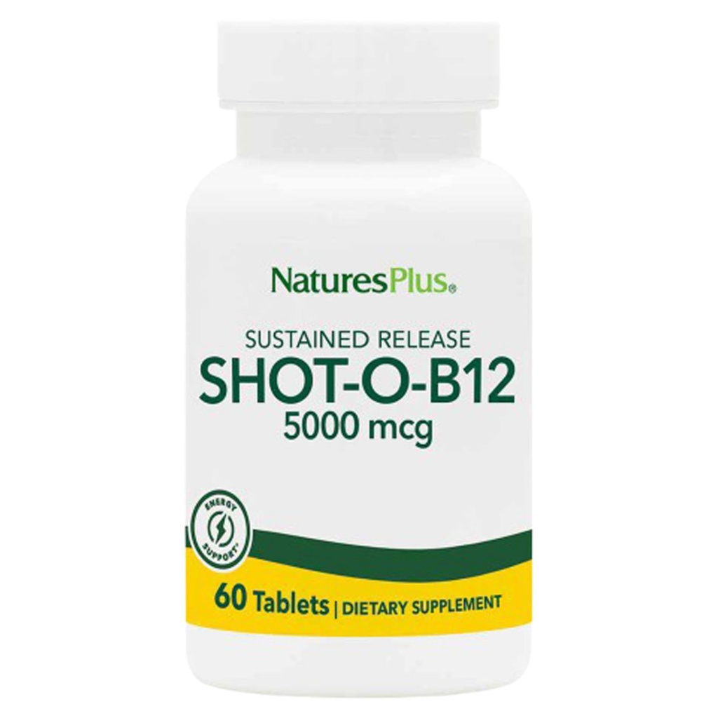 NaturesPlusショットO-B12 5000 mcg - 30 Sustainedリリースタブレット、2のパック - エネルギー生産と気分をサポート - ベジタリアン、グルテンフリー - 60 Totalサービング