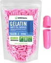 XPRSのNutraのサイズ1の空のカプセル- 500の計算の空のゼラチンのカプセル- Pill DIYのカプセルの詰物- Do-It-Yourselfの補足(ピンク)のための純粋なボvineの丸薬のゲルの帽子