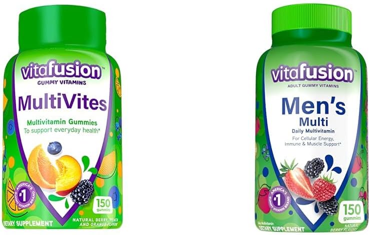 ビタミン12のビタミンとミネラルと大人のためのVitafusionマルチビタミンGummyマルチビタミン、男性のためのBerry風味の毎日のマルチビタミンA
