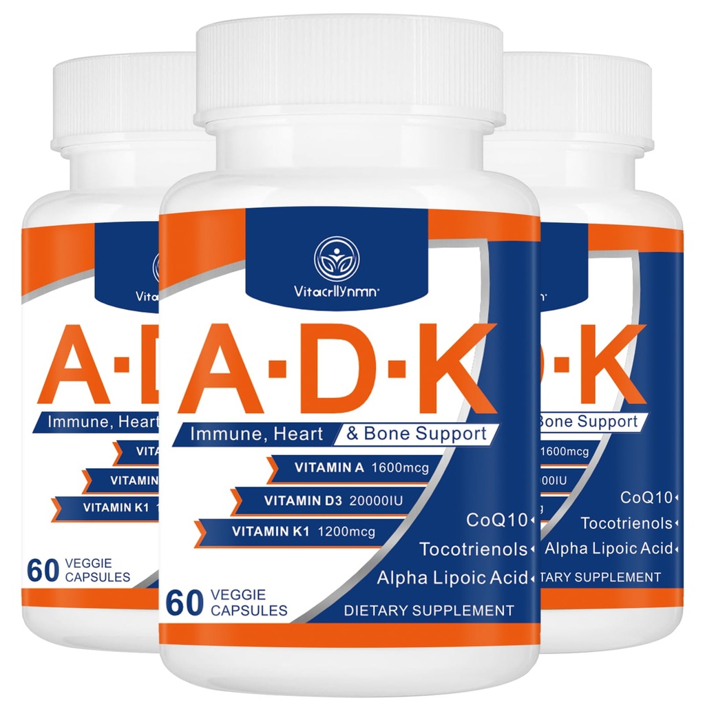 ADKのビタミンの補足20000 IU -中心、骨の健康および免疫サポート ビタミンADK 180のカプセルのための高い効力のビタミンA、D3およびK1