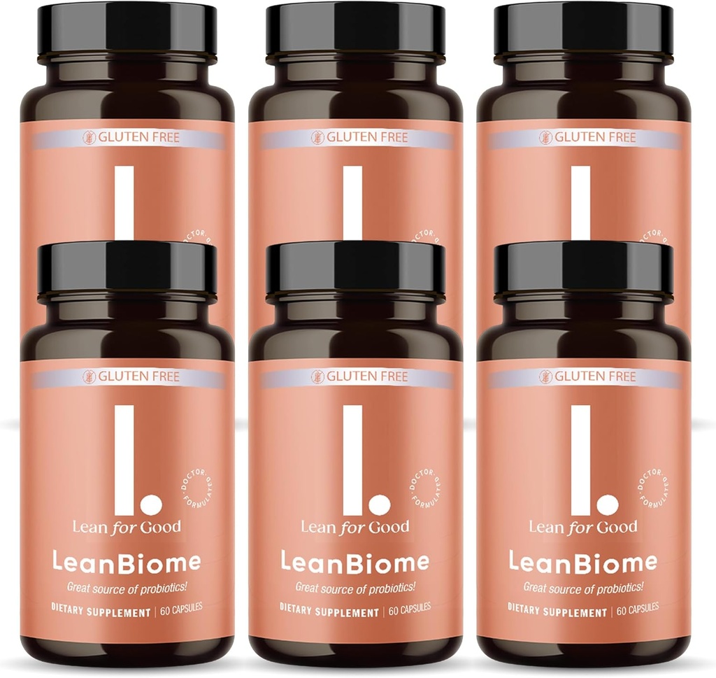 LeanBiome、9-Strain Probiotic式、バランスの取れたGut Microbiome、Greenselect Phytosomeと強力なGut Probiotics - 60カプセル、6パックをサポート
