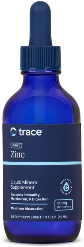 Trace Minerals Ionic Zinc - Ionic Zinc Supplement for Immune Support - Digestion, Growth & Skin Health Support - Chloride & ConcenTrace - Highly-Absorbable Drops - 2 fl oz (48 Servings)
