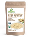 オーガニックアシュワガンダルートパウダー - 1.10ポンド(17.64オンス) | Resealable Kraft Bag,Non-GMO, Indian Ginseng, Withania Somnifera -100% インド製, ShopOSR