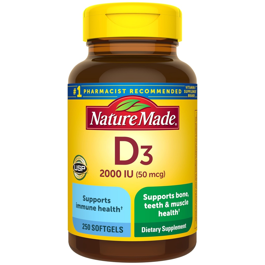 自然はビタミンD3 2000 IU (50のmcg)、骨、歯、筋肉および免疫の健康サポート、250のSoftgels、250日の供給のための食事療法の補足をしました