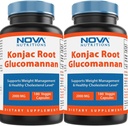 Nova Nutritions 2パックKonjac Rootグルコマンナンカプセル2000mg / サービングベジーキャップ180カウント(合計360カプセル)
