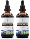 Ashwagandha Tincture Alcohol-Free Extract, USDA Organic Ashwagandha Withania Somnifera Anti-Stress and Relaxation 2x4 OZ