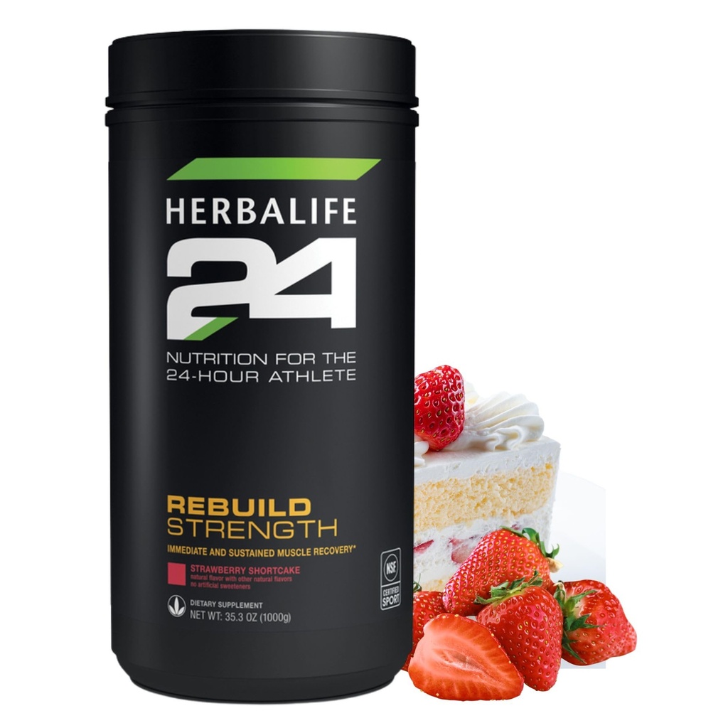 HERBALIFE24の改造の強さ: いちごの不足分のケーキ(1000のG)、24Hour Athleteのための栄養物、Rebuild Lean筋肉、サポート免疫機能、自然な味、人工的な甘味料無し