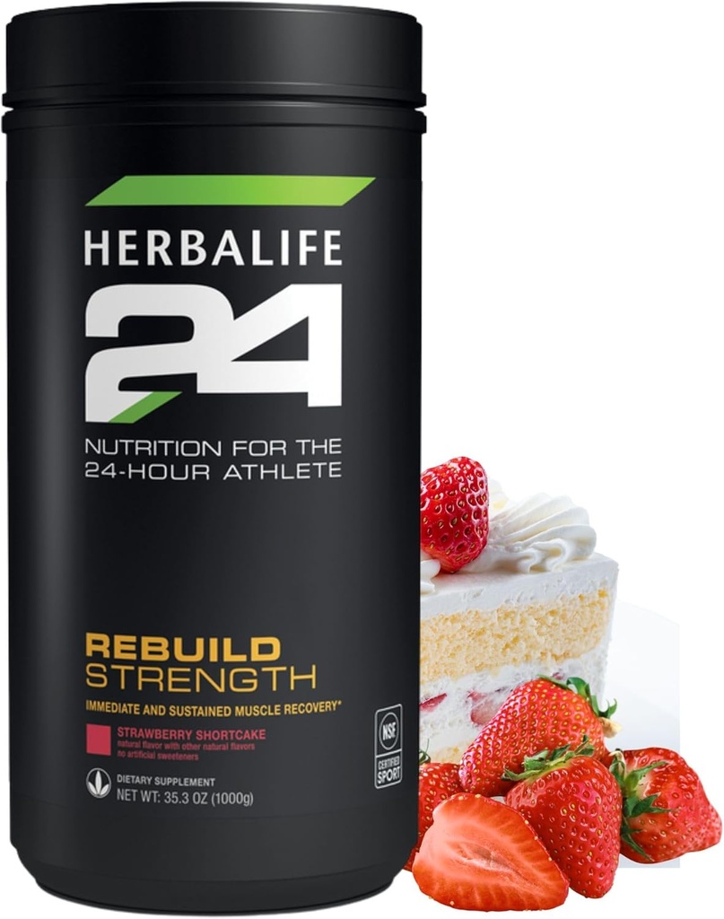 HERBALIFE24の改造の強さ: いちごの不足分のケーキ(1000のG)、24Hour Athleteのための栄養物、Rebuild Lean筋肉、サポート免疫機能、自然な味、人工的な甘味料無し