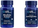 ライフエクステンションRhodiolaとAshwagandhaエキスバンドル、Rhodiola roseaとashwagandhaサプリメント、60カプセルそれぞれ