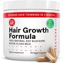 iRestoreの毛の成長の補足-女性および人のための毛損失のビタミン-BiotinのMultivitamins及びDHTのブロッカー-毛の再生の丸薬- 30日の供給90の計算(パッケージ1)