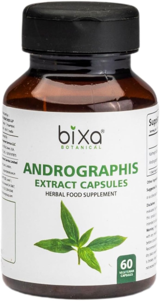 bixa BOTANICAL Ayurvedic 自然な草の補足の Andrographis (Kalmegh)のエキス 20% Andrographolide の | 健康な免除のための自然なレバーのトニック | 野菜のカプセル 60 の計算(1のパック)