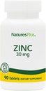 NaturesPlus亜鉛タブレット - 30 mg、90ベジタリアンタブレット - 細胞の成長と修復のための免疫システムサプリメント - 健康的な消化、代謝とビジョンを促進 - グルテンフリー - 90 サービング
