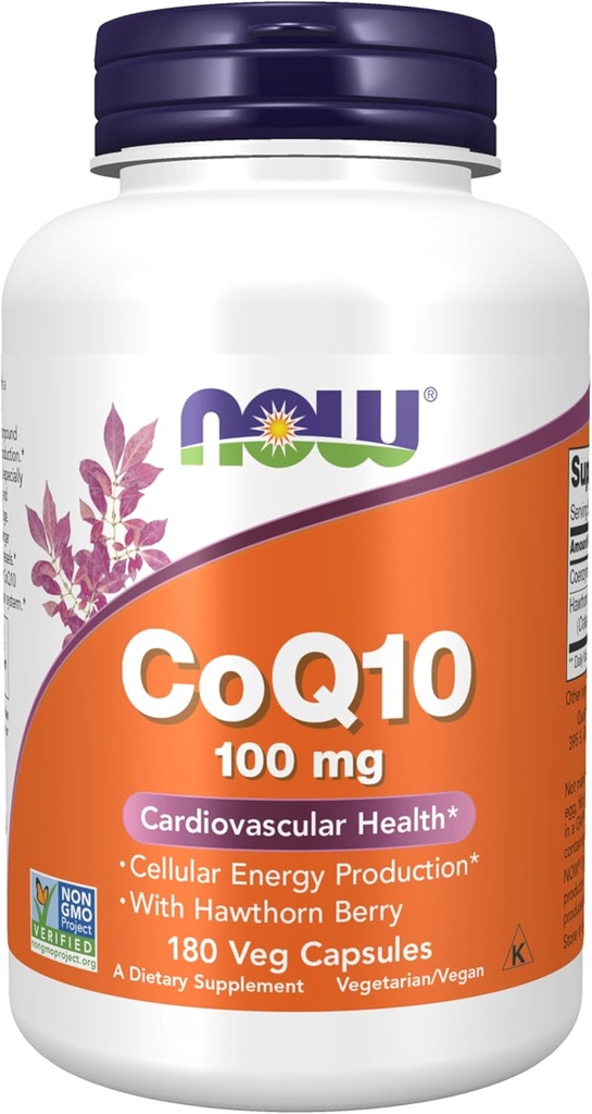 NOW Coq10 100 mg,180 Veg Capsules