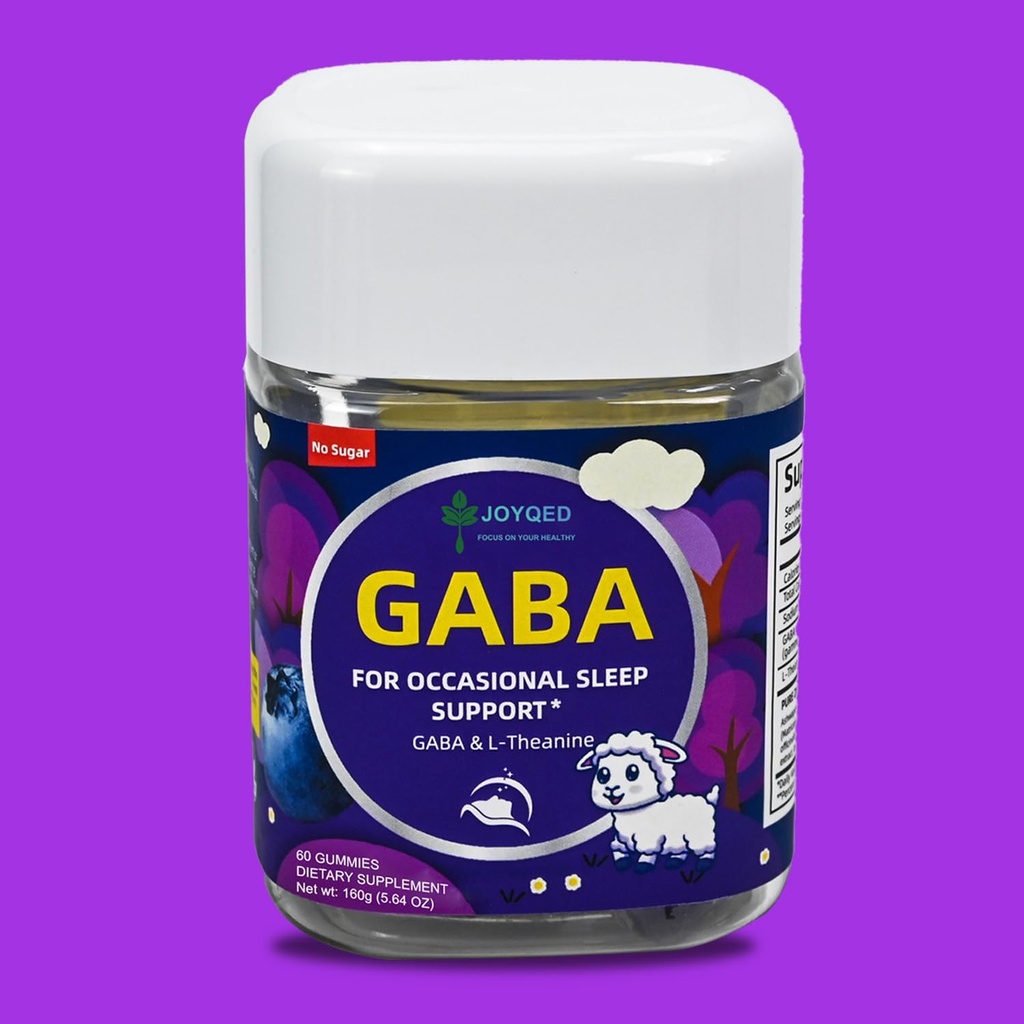 1本のびんGABAのグミーはLのテアニン、5-HTP、ビタミンD3、圧力救助、平和な残り、弛緩サポート補足、Blueberry、60のグミ、30日のサービングが付いている大人のためのカルムのグミーを眠しません