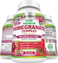 プレミアムザクロジュースパウダーサプリメント1200mg、健康な血圧、関節、皮膚とバイオペリンブラックペッパー、ビタミンCと強力な抗酸化剤、120ビーガンカプセルをサポート