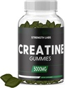 男性と女性のための砂糖無料クレアチン5g - ChewableクレアチンモノハイドグアミーL-テアニン&ビタミンB12 5000mgボディービルダー強度筋肉とサイズを構築 - プレワークアウト成長