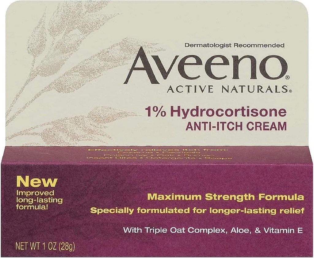 Aveeno 1% Hydrocortisone アンチイッチ クリーム, 1 Oz (パック 3)