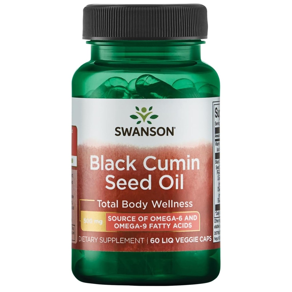 Swanson の黒の Cumin の種油 500 ミリグラム 60 の Liq Vegcap