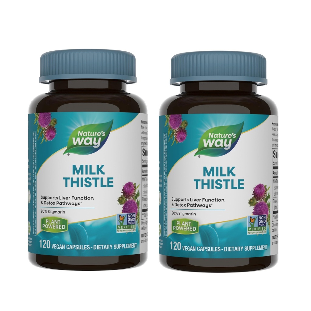 Nature's Way Milk Thistle, 肝機能と解毒パスウェイをサポート*, 175 mgミルクアザミ種子抽出物は、サービングあたり80%シリマリンに標準化, 120カプセル(5月Varyを包装) - 2パック