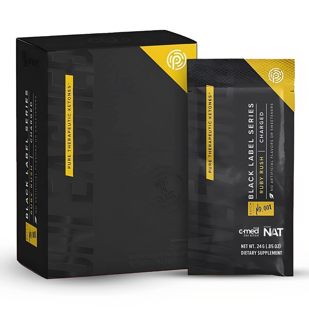 Pruvit Keto//OSの黒のラベル シリーズルビーラッシュ - 筋肉成長のための純粋な治療ケトンを満たし、筋肉の故障を回避 - .84 OZ