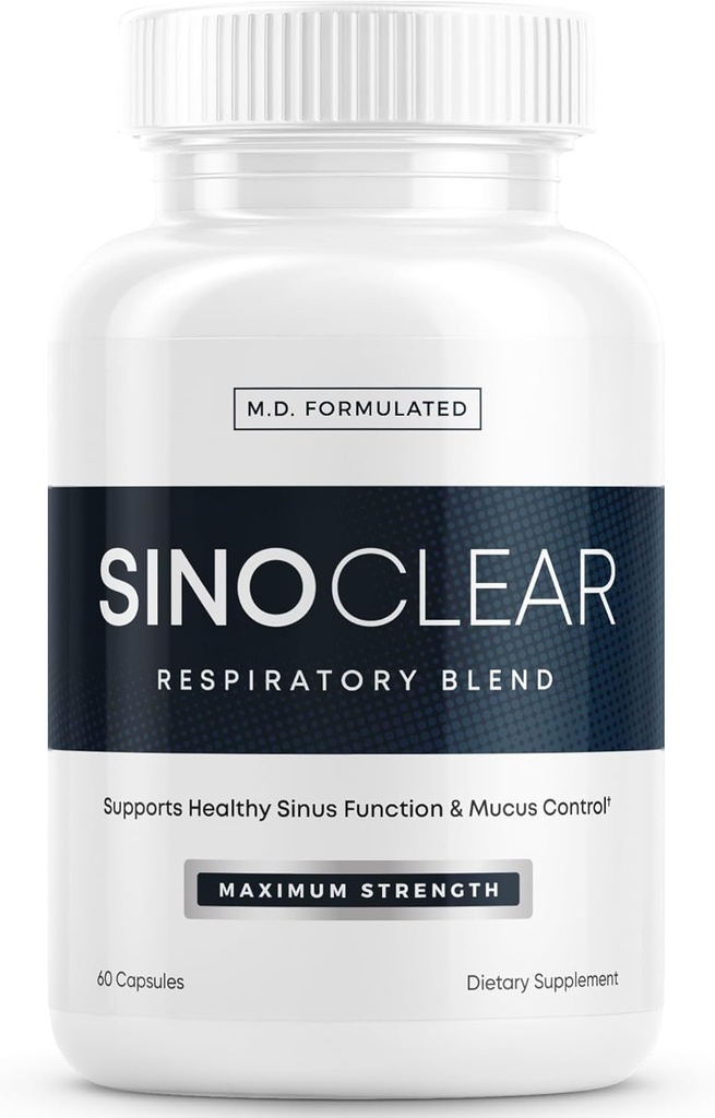 SinoClear Lung Detox&Sinusの圧力救助の補足(60の帽子): きれいで、自然な鼻のDecongestant、Sinusの救助、及びLungの清潔なブレンド- NAC、Andrographis、及びThymeの葉- GMOフリー及び米国で作られる